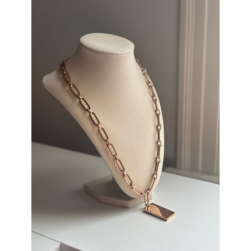 Gold Chain Necklace Statement Pendant Soulmate Destiny Charm Chunky Link - Picture 4 of 6